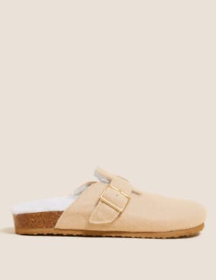 

Womens M&S Collection Felt Buckle Clog Mule Slippers - Camel, Camel