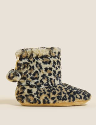 furry slipper boots womens