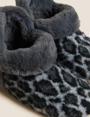 

Womens M&S Collection Faux Fur Slipper Boots - Dark Grey Mix, Dark Grey Mix