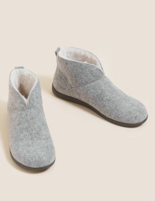 

Womens M&S Collection Felt Slipper Boots with Secret Support - Grey, Grey