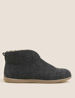 

Womens M&S Collection Felt Slipper Boots with Secret Support - Dark Grey, Dark Grey