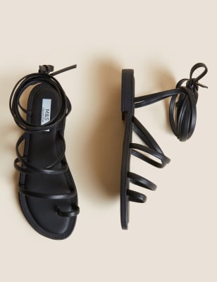 

Womens M&S Collection Strappy Flat Gladiator Sandals - Black, Black