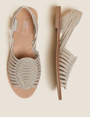 

Womens M&S Collection Woven Flat Sandals - White, White
