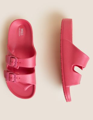 

Womens M&S Collection Buckle Footbed Sliders with BLOOM™ - Bright Pink Mix, Bright Pink Mix