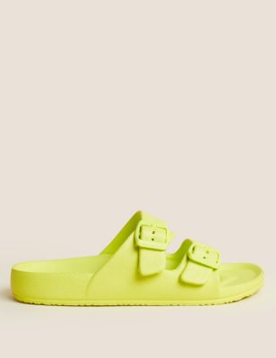 Womens M&S Collection Buckle Footbed Sliders with BLOOM™ - Lime, Lime