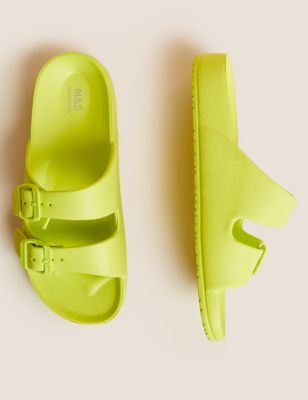 

Womens M&S Collection Buckle Footbed Sliders with BLOOM™ - Lime, Lime