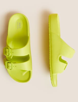 

Womens M&S Collection Buckle Footbed Sliders with BLOOM™ - Lime, Lime