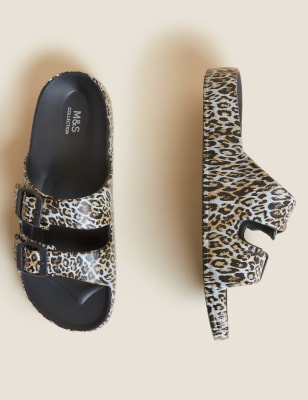 

Womens M&S Collection Slipper mit Schnalle, Fußbett und BLOOM™ - Brown Mix, Brown Mix