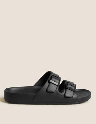 

Womens M&S Collection Buckle Footbed Sliders - Black, Black
