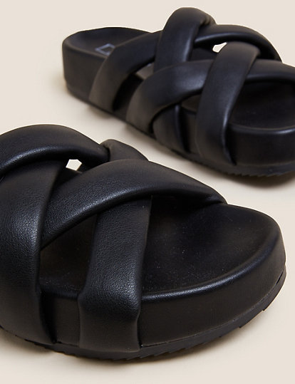 Woven Footbed Sliders