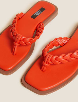 

Womens M&S Collection Flip-Flops aus gewebtem Material - Orange, Orange
