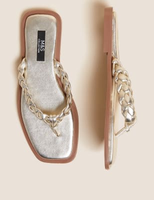 

M&S Collection Chanclas planas tejidasWomens - Gold, Gold