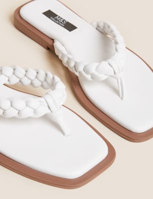 White braided best sale flip flops