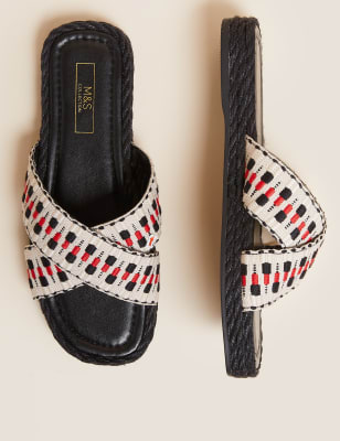 

M&S Collection Alpargatas planas con tiras tejidasWomens - Black Mix, Black Mix
