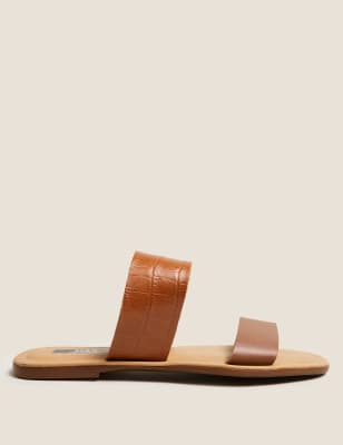 Leather two strap online sandals