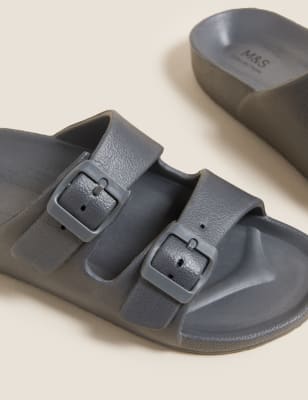 M&S Womens Two Strap EVA Footbed Sandals - 4 - Pewter, Pewter,Khaki,White,Pink,Blue