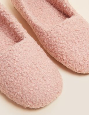 

Womens M&S Collection Borg Square Toe Ballerina Slippers - Pink, Pink