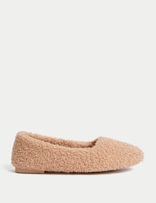 Ballerina-Slipper aus Teddy-Fleece mit eckiger Spitze - DE