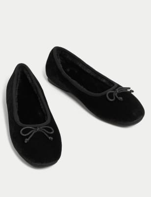 Velvet discount ballerina slippers