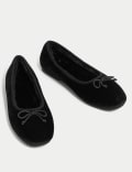 Velvet Bow Ballerina Slipper