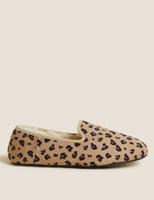 Womens leopard best sale print slippers