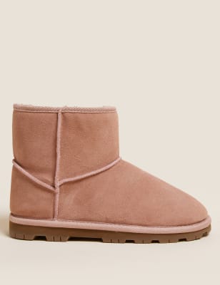 

Womens M&S Collection Schmutzabweisende Wildlederstiefel mit Kunstfellfutter - Light Pink, Light Pink