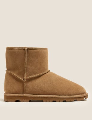 

Womens M&S Collection Schmutzabweisende Wildlederstiefel mit Kunstfellfutter - Chestnut, Chestnut