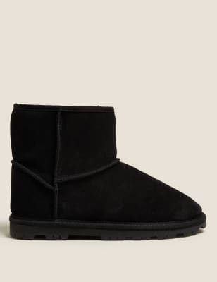 

M&S Collection Botas de ante con forro imitación de piel antimanchasWomens - Black, Black