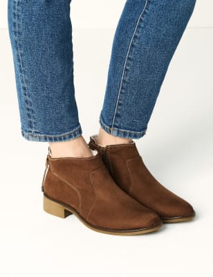 m&s black suede boots