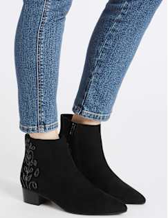 m&s ladies block heel boots