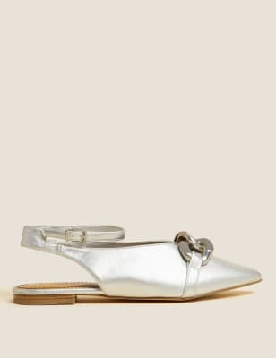 White slingback 2025 shoes flat