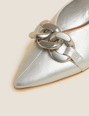 Silver flat shoes outlet wide fit