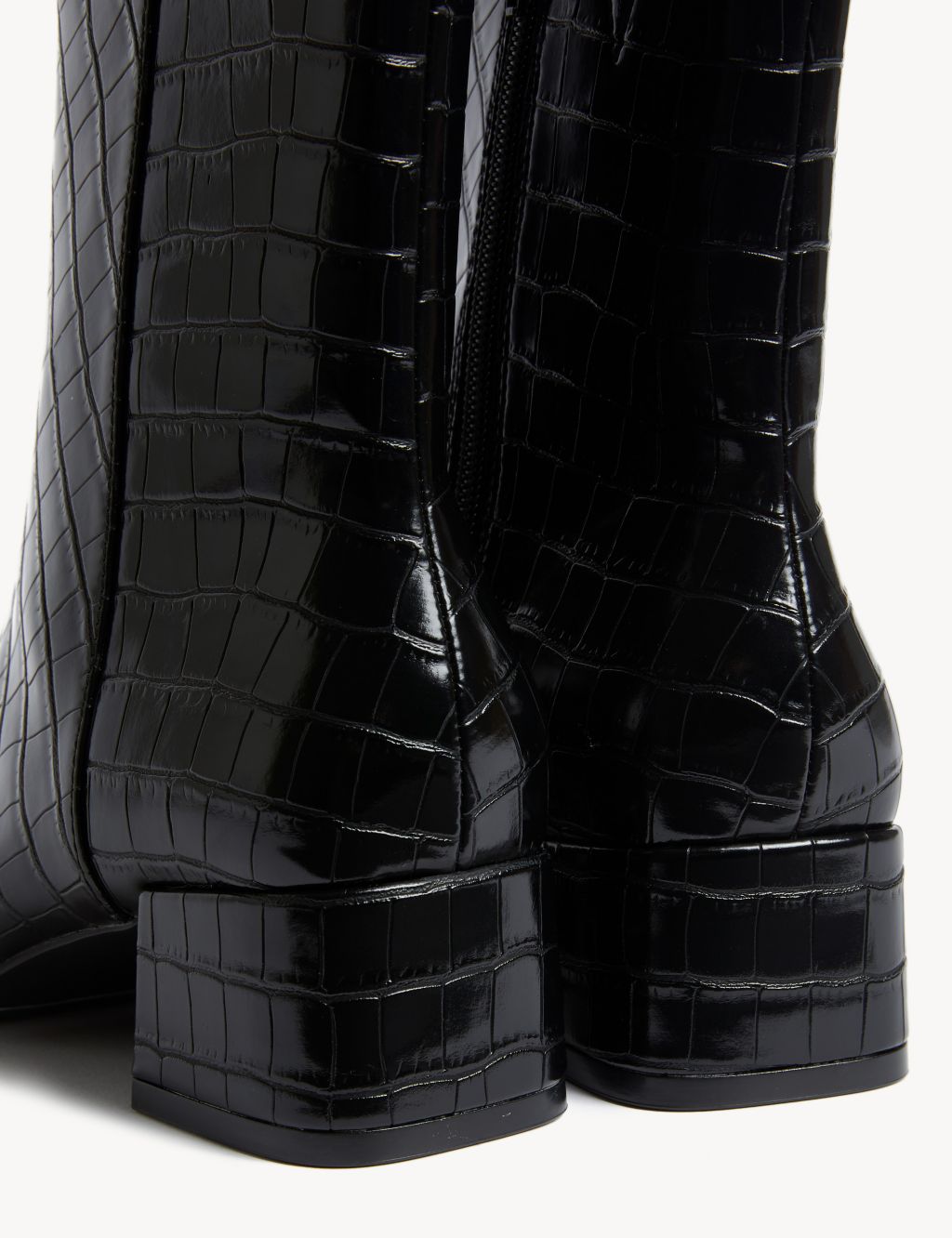 Croc Block Heel Ankle Boots image 3