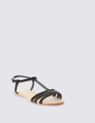 Graphic Bling T-Bar Sandals with Insolia Flex® | M&S Collection | M&S