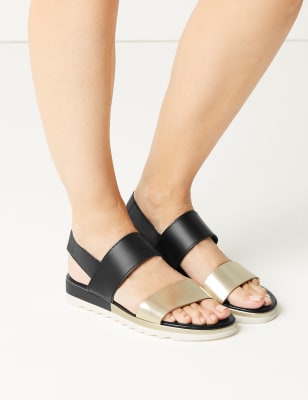 Leather Two Band Sandals