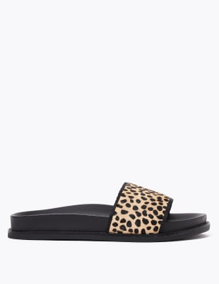 Womens leopard print discount sliders