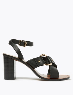 m&s black sandals