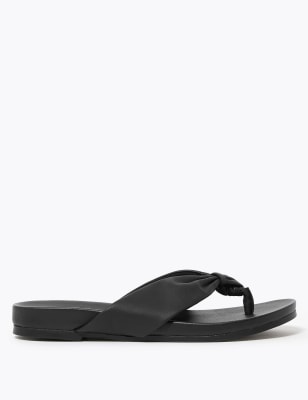 soft leather flip flops