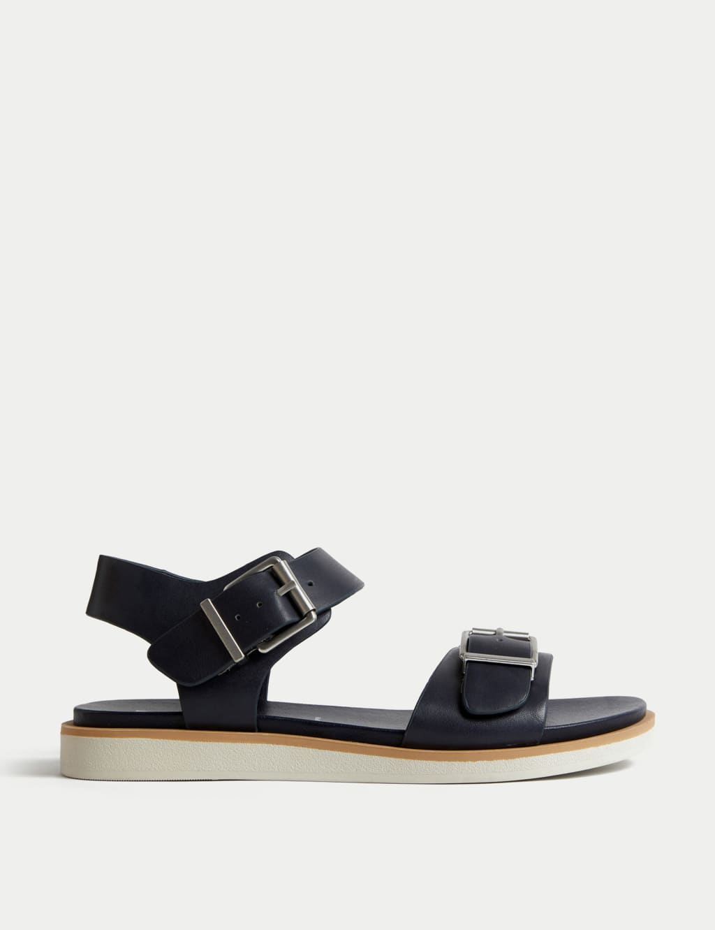Leather Buckle Flat Sandals image 1
