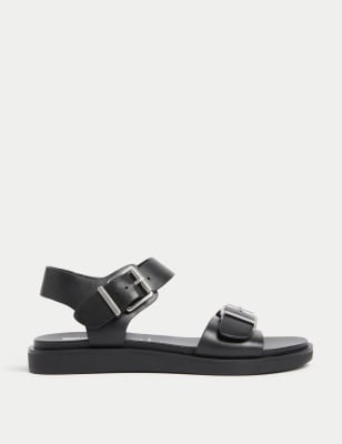 White leather online sandals