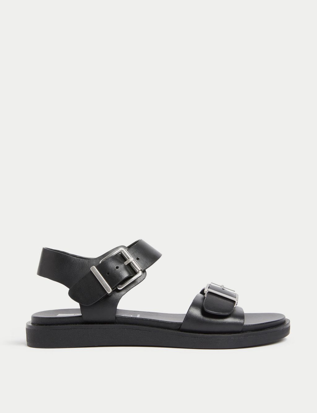 Leather Buckle Flat Sandals image 1