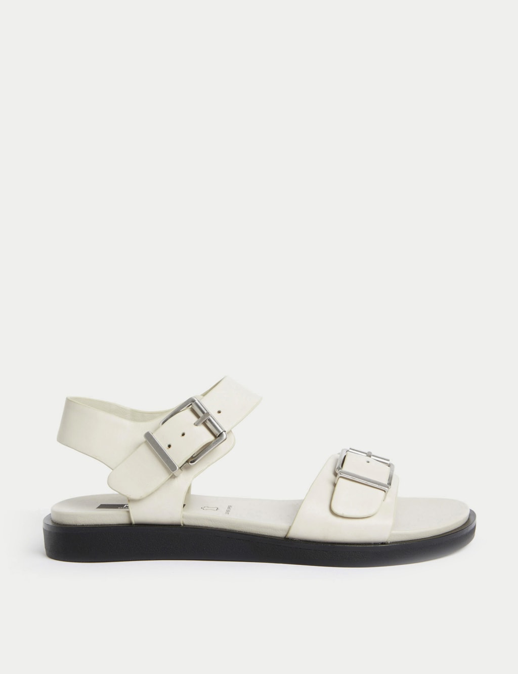 Leather Buckle Flat Sandals Mid image 1
