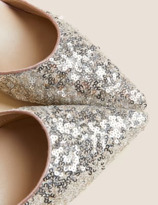 Glitter flats hotsell with ankle strap