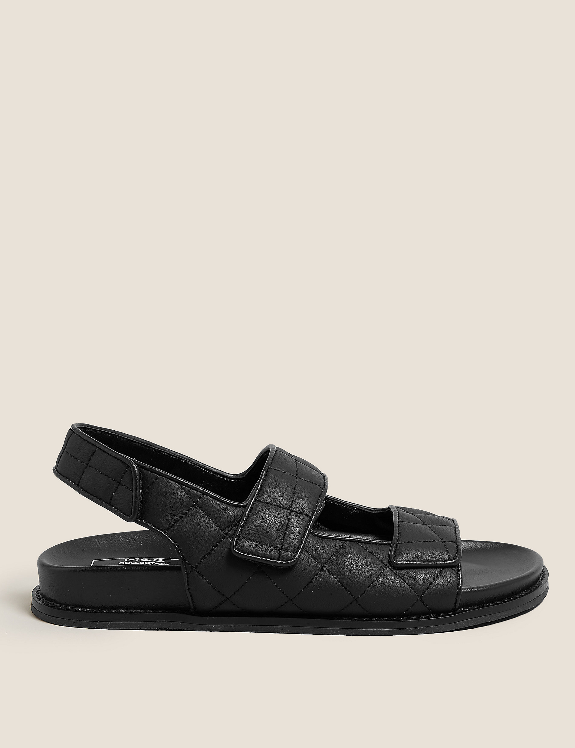 Leather Quilted Footbed Sandals