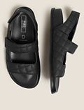 Leather Quilted Footbed Sandals