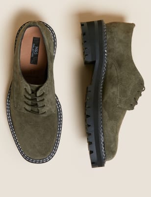 

Womens M&S Collection Klobige Schnürslipper aus Wildleder - Khaki, Khaki