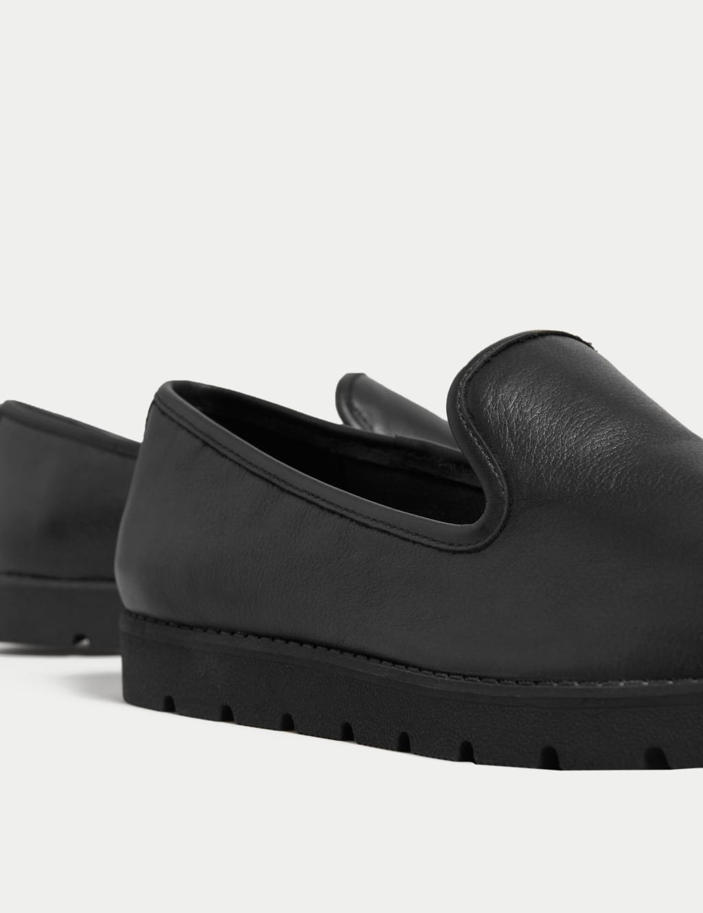 Leather Slip On Flat Pumps image 4