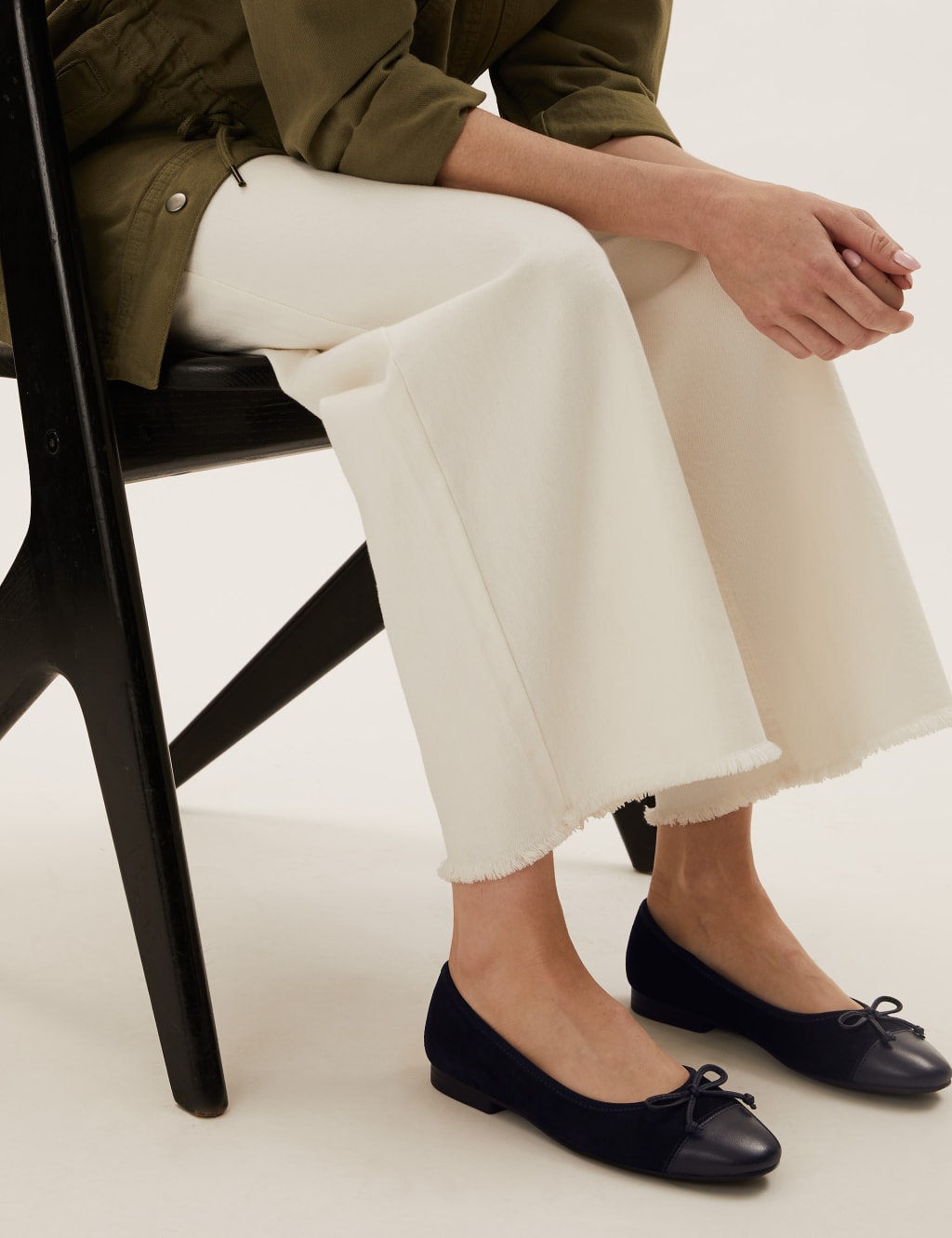 Suede Stain Resistant Flat Ballet Pumps image 5