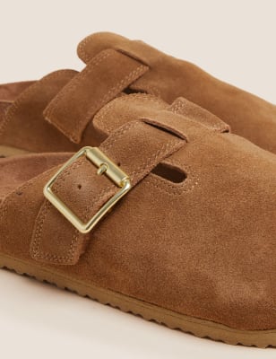 

Womens M&S Collection Suede Buckle Mules - Tan, Tan