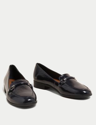 M&S Womens Leather Flat Loafers